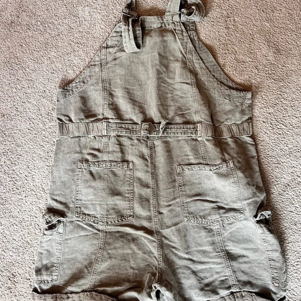 Nicole Miller Olive Green Overalls - Picture 2 of 3